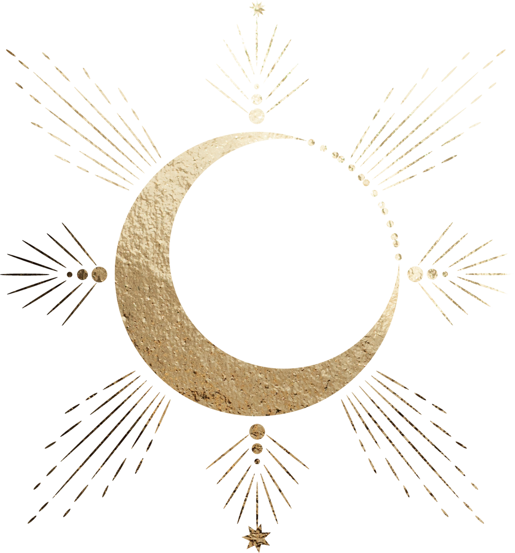 Golden Crescent Moon Illustration 